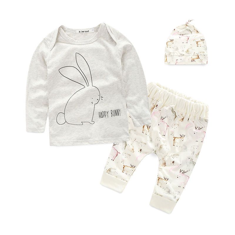 3PCS Newborn Baby Kid Boy Stripe T-shirt Top Pants Overall Hat Brace Outfits Set