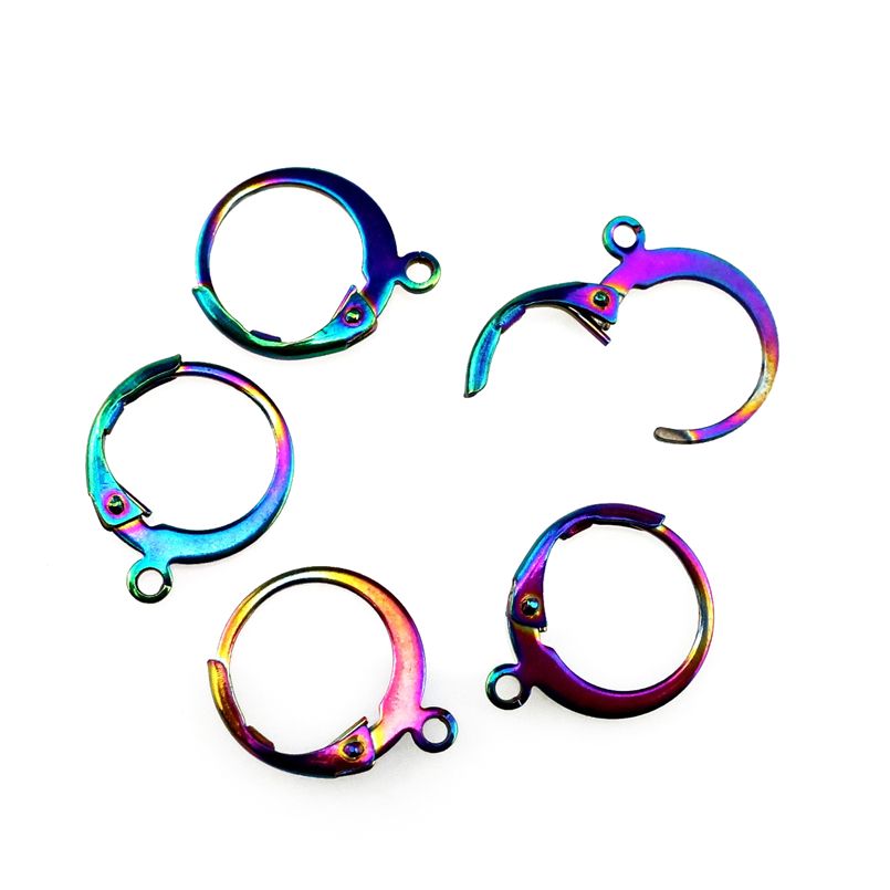 Rainbow Color Round Flower Pearl Cage Earrings Hooks with 8mm Plastic Beads Z724 Rainbow Color Round Flower Pearl Cage Earrings Hooks with 8mm Plastic Beads Z724