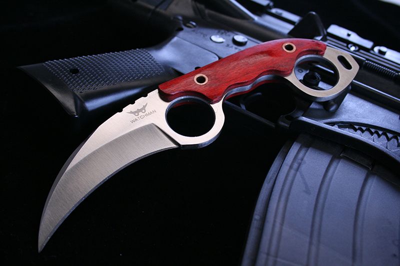 Watchman Claw Karambits Fixed Blade Tactical Hunting High Quality Wood