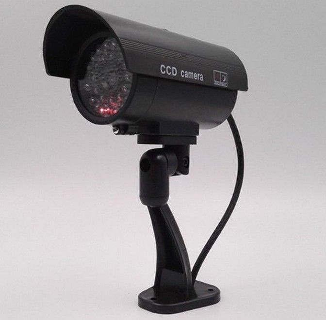 CCTV Factice Fausse Caméra De Sécurité Clignotant Rouge DEL Intérieur//Extérieur Surveillance Cam