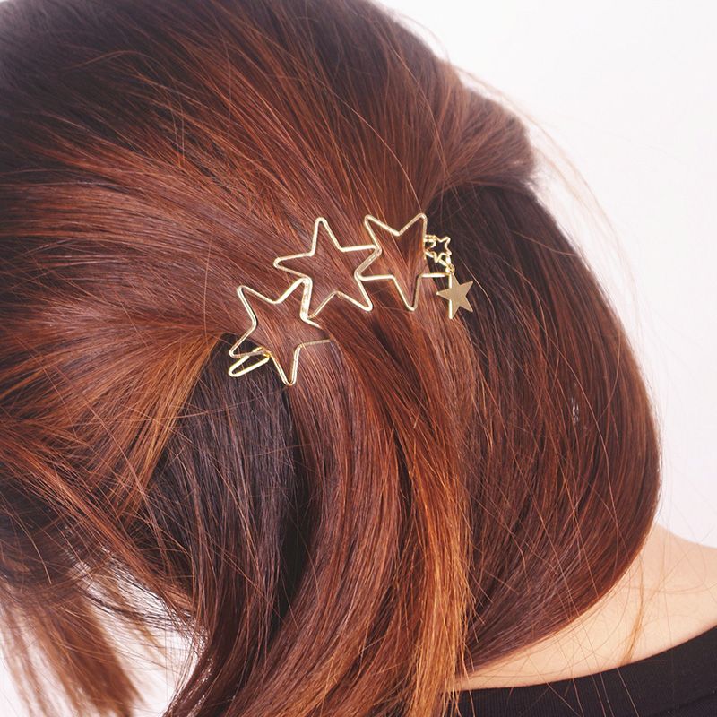 Gold Trio Star Hair Clip Metal Clip Minimalist Hairclip Minimalist