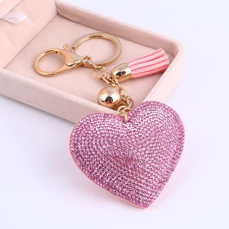 Corazón llavero de cuero tassel oro titular de llavero de Corazón llavero de cuero tassel oro titular de llavero de