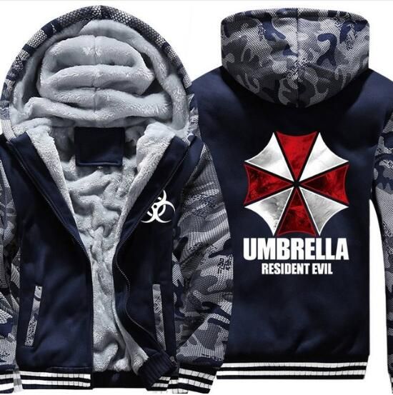 Compre 9 Cores Resident Evil Umbrella Corporation LOGOTIPO Imprimir Hoodies Dos Homens Masculino Engrossar Zíper Do Exército De Lã Camuflagem Moletons Casaco De Maluokui, $176,86 | Pt.Dhgate.Com