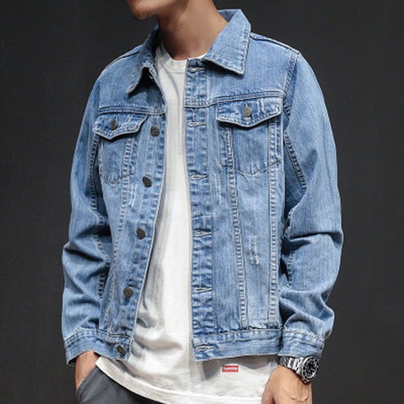 2018 Autumn Mens Fashion Casual Denim Jacket High Quality Male