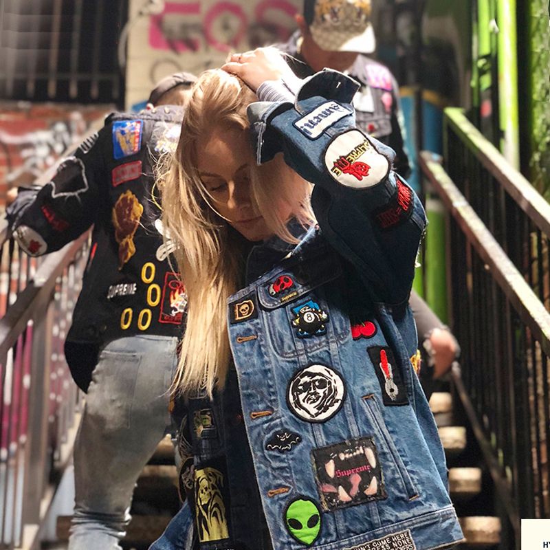 patches denim trucker jacket
