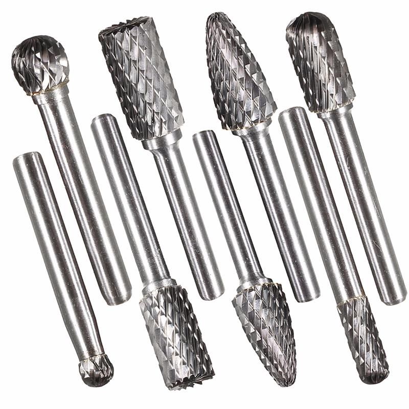 8pcs Tungsten Carbide Burr 1//4/" Shank Rotary Cutter Files Set CNC Engraving USA