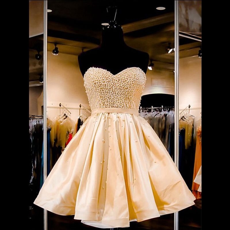 gold short prom dresses