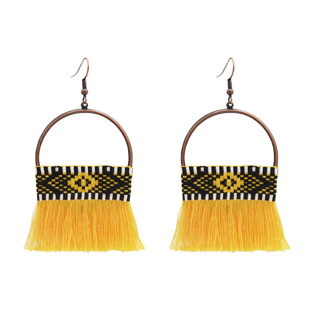 Ethnic African Tribal Swadeshi Khadi Handloom Cotton Tassel Drop