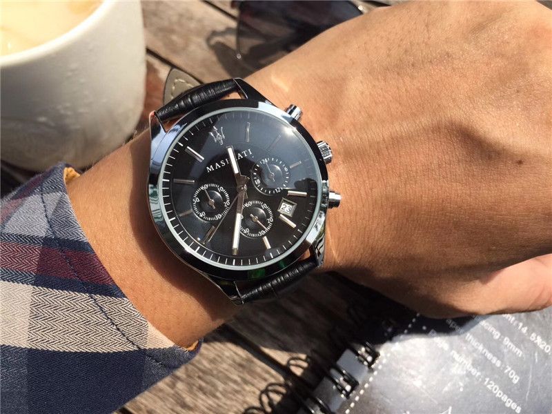 AAA + Qualità Uomo Donna Casual Orologio Maserati Cinturino In Pelle Nera  Sei Puntatore Lavoro Orologi Al Quarzo Mare F1 Mont Royal Relogio Orologio  Da Polso 1853 Da 28,36 € | DHgate Italy