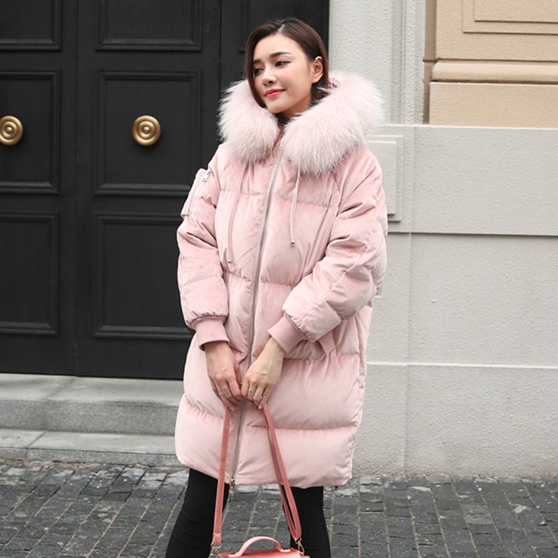 OMLESA Pink Down Coat Women Fashion 