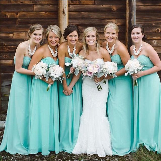 pale turquoise bridesmaid dresses