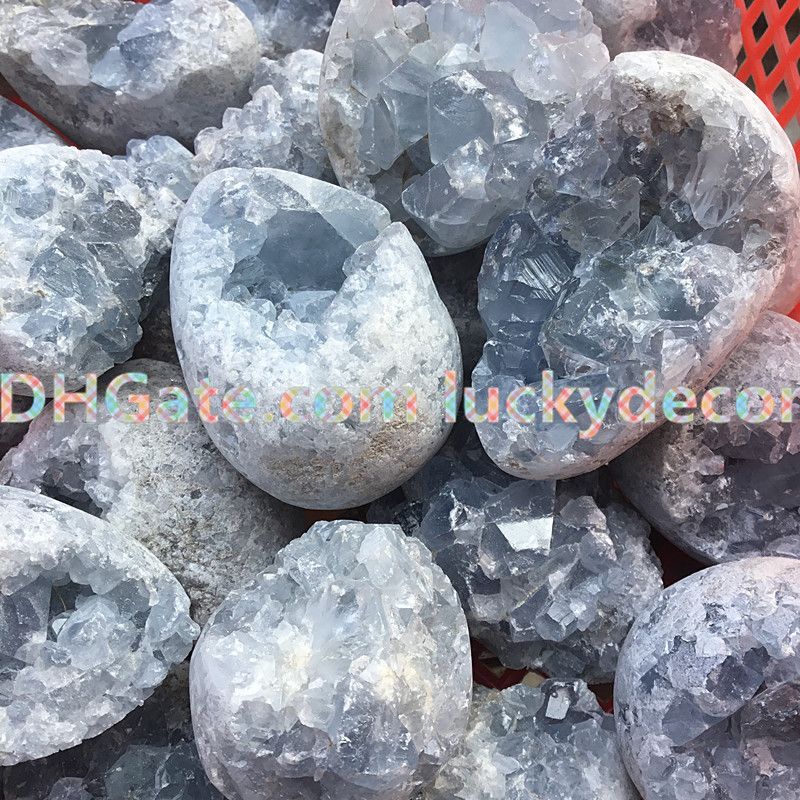 Natural Raw Blue Mineral Celestite Healing Crystal Cluster Crystal Home Decor