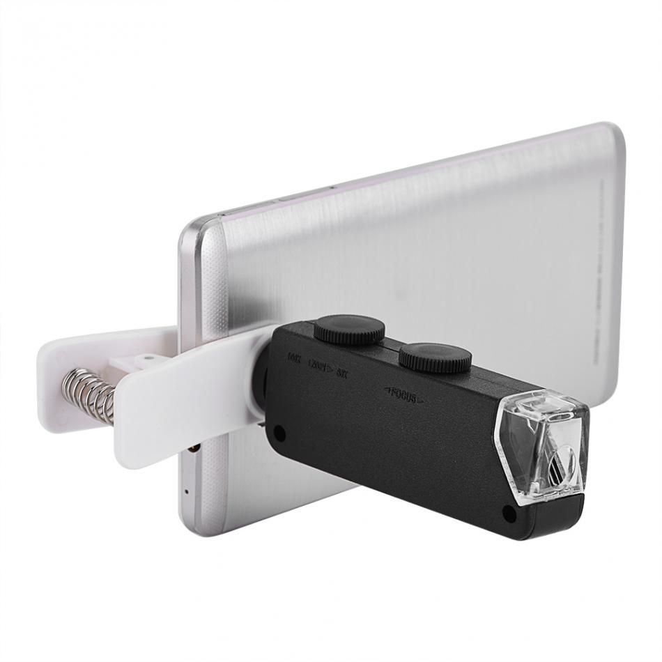 VBESTLIFE 60X-100X Lente per microscopio con Zoom Ottico LED con Clip per telefoni cellulari VBESTLIFE 60X-100X Lente per microscopio con Zoom Ottico LED con Clip per telefoni cellulari