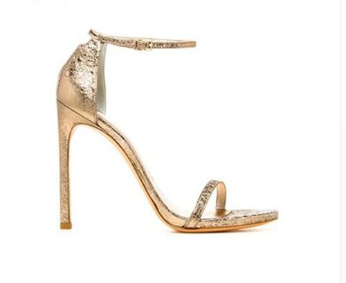 Sandalias De Tacón Dorado Zapatos De Mujer Stiletto Sandalias De Tacón Dorado Zapatos De Mujer Stiletto