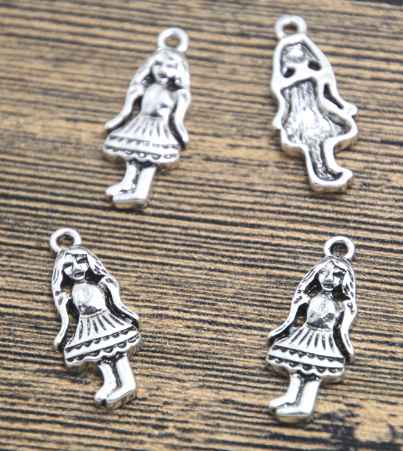 niña Encantos de Plata Tono Dorothy Encanto Colgante 26x11mm 15 un