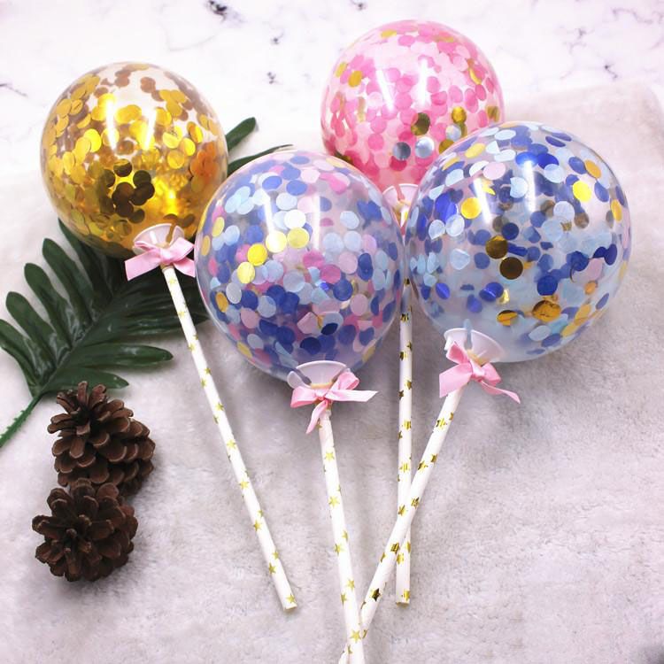 5 Inch Bright Confetti Balloons Cake Topper Cupcake Topper Party