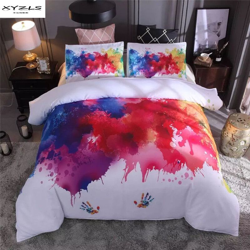 Xyzls Colorful Graffiti Printed Bedding Sets Black White Duvet