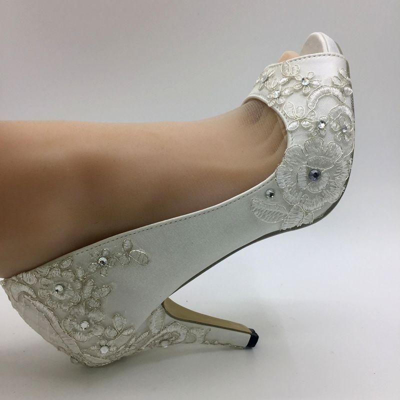 ivory satin shoes