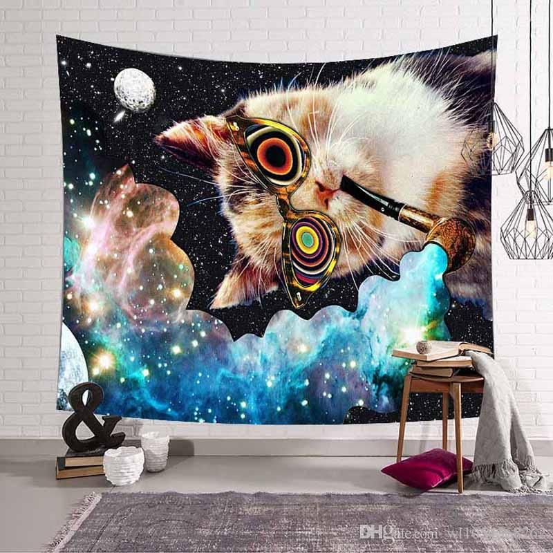 Acheter 10 Couleurs 150x130cm Galaxy Tapisserie Chat De Bande Dessinee Hippie Tenture Murale Tapisseries Mandala Bouddha Horus Polyester Accueil Deco Drop Shipping De 4 02 Du Jingling100 Fr Dhgate Com