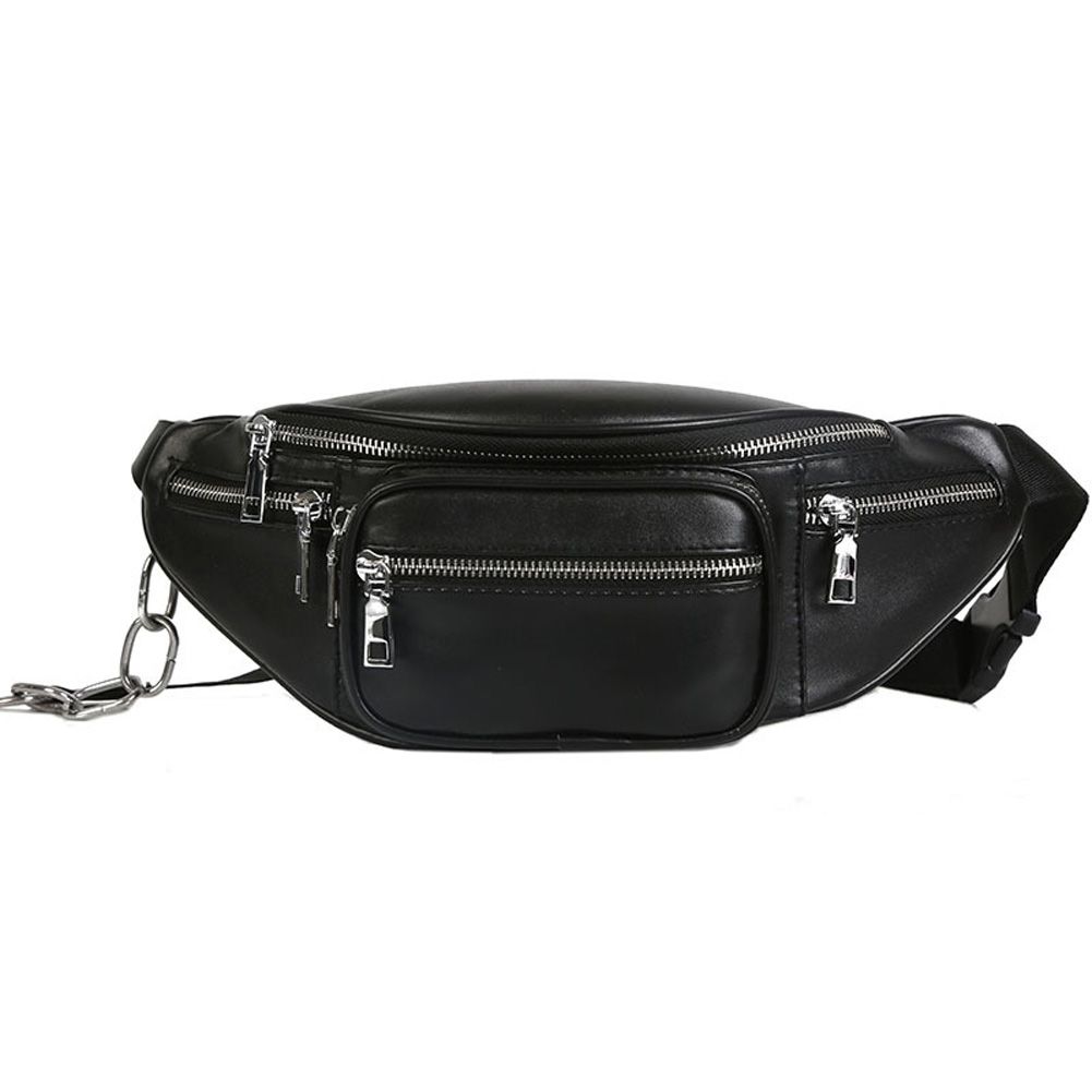 black chain fanny pack