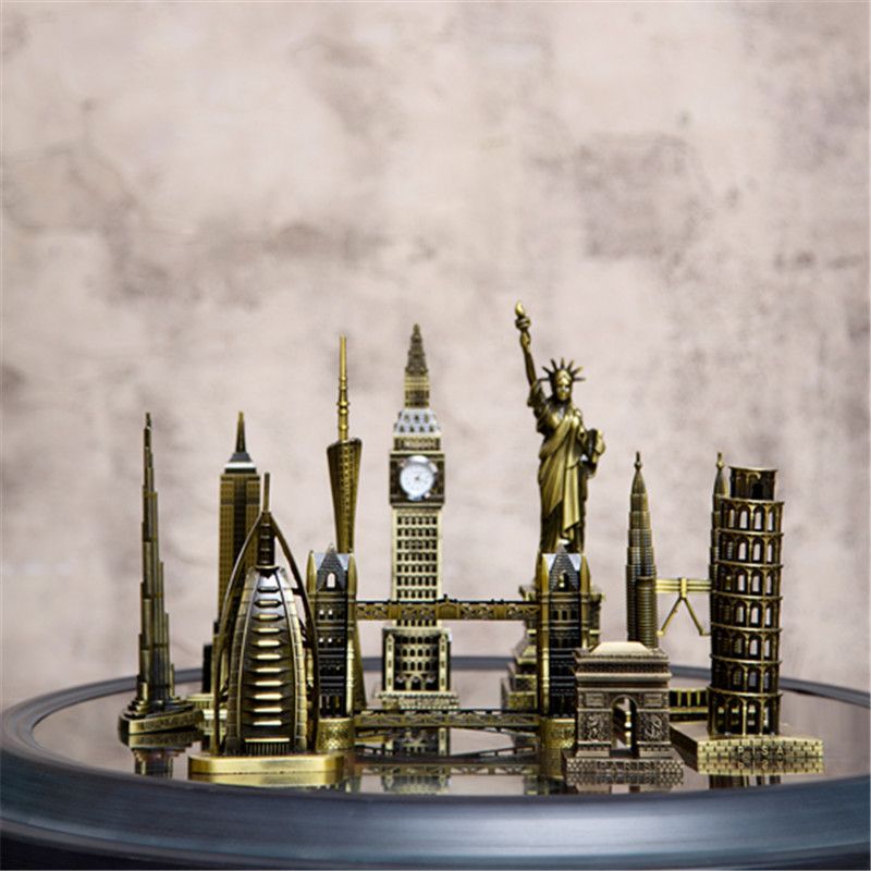 2019 Metal 3d World Famous Architectural Bronze Crafts Model
