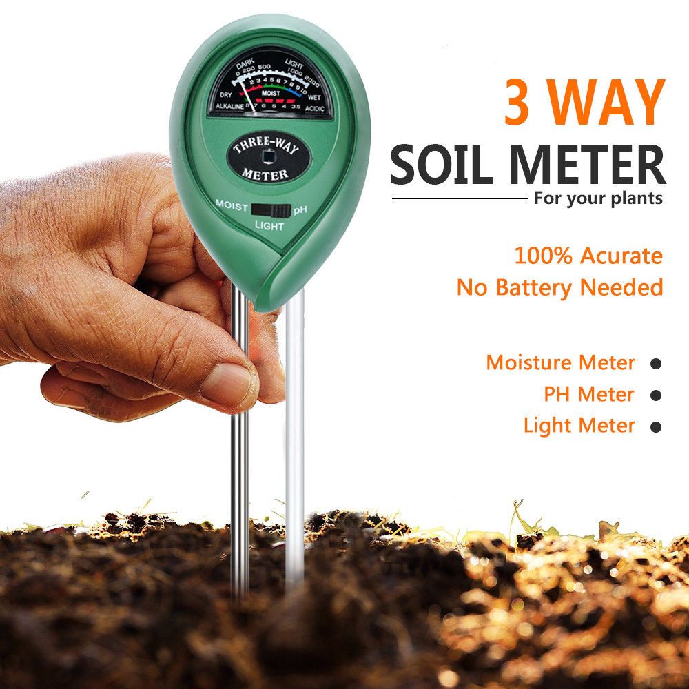 3 in1 Soil PH Tester Water Moisture Light Test Meter Kit For Garden Plant Flower