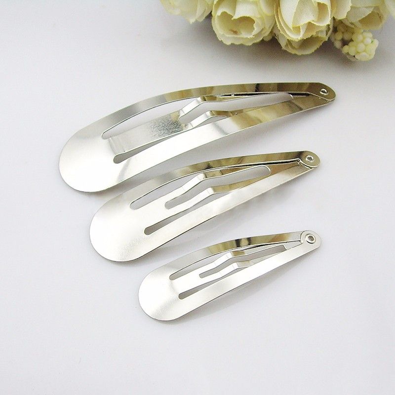 Silver Tone Snap Hair Clips 30 40 50mm Craft Bow Handmade Diy Hair