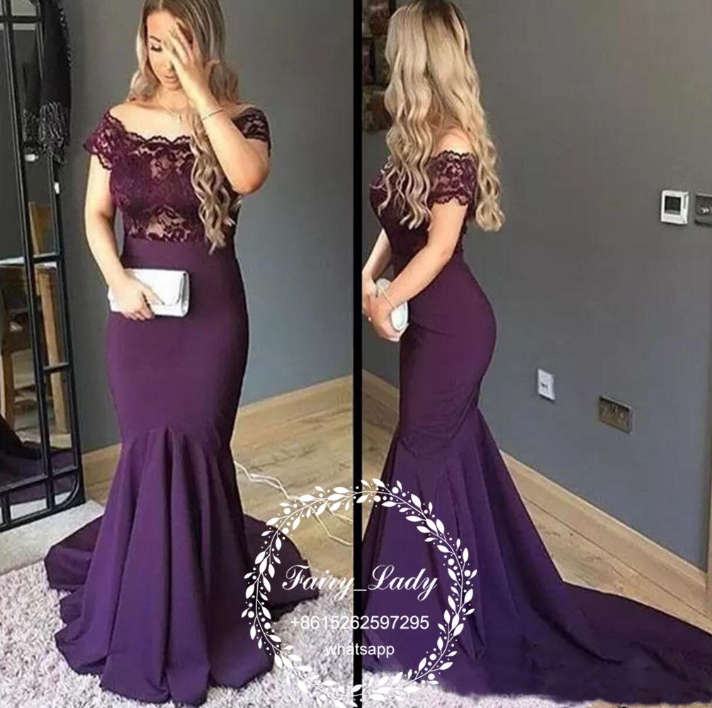 purple mermaid bridesmaid dresses