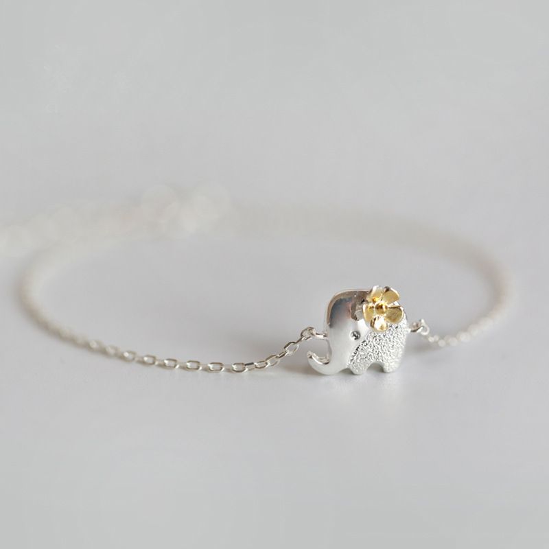 Con Hermosas Pulsera De Encanto De Estilo Animal Plateado 