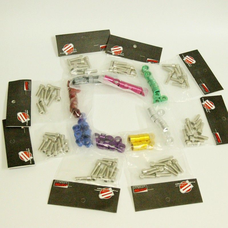 Neo Chrome Aluminum 9pcs Neo Chrome Engine Dress Up 8mm Metric Cup Washers Kit Fender Washer Header