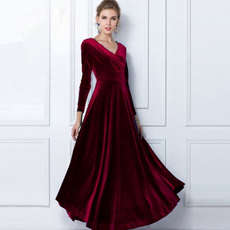Velvet Long Frock Top Sellers, 60% OFF 