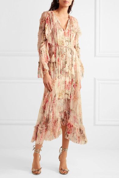 floral chiffon dresses with sleeves