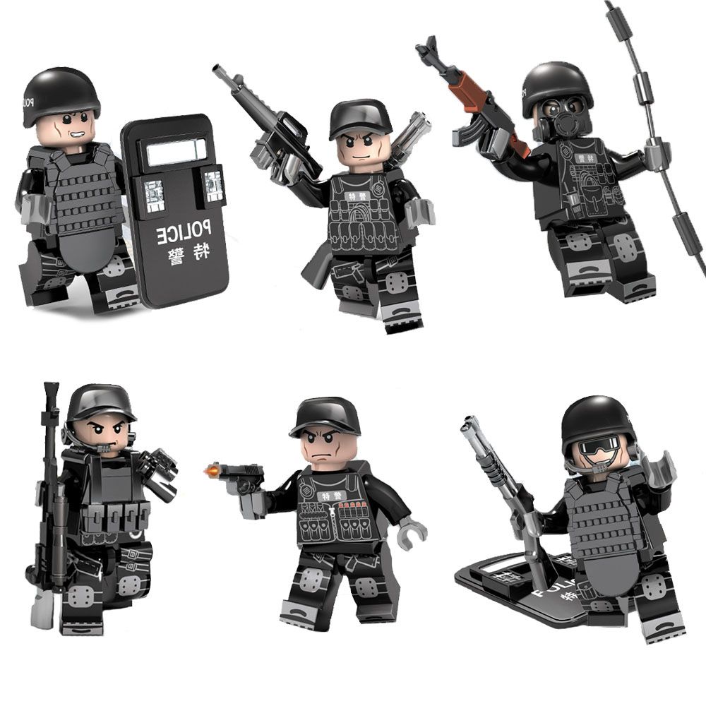 Mini figurine personnage Police Swat équipement policier armes 
