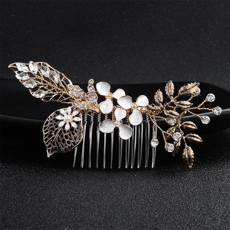 2020 Classic Black Gold Handmade Hair Combs Clover Wedding Hair