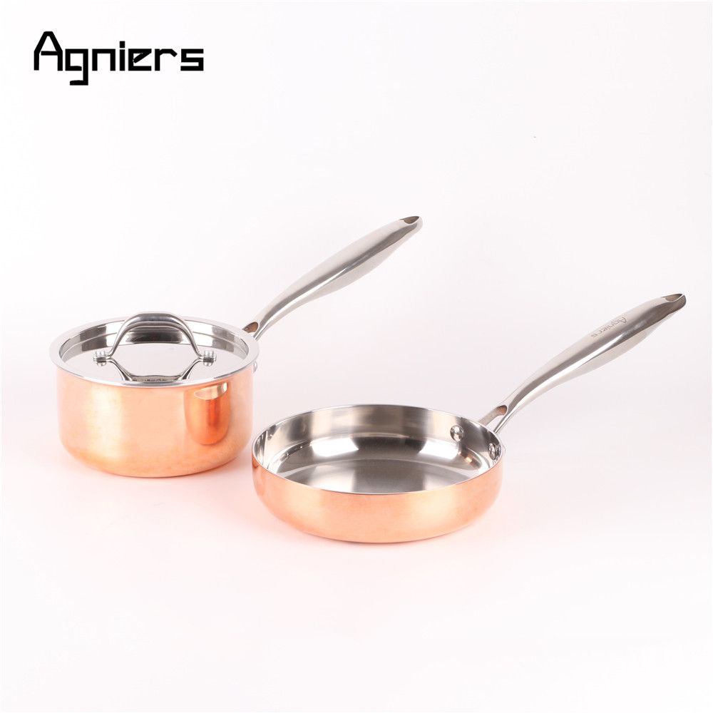 Satin Al Agniers Yuksek Kalite 3adet Tencere Seti Bes Ply Bakir Kapli Celik 16cm Sos Tava 20cm Tava Tl1 057 08 Dhgate Comda