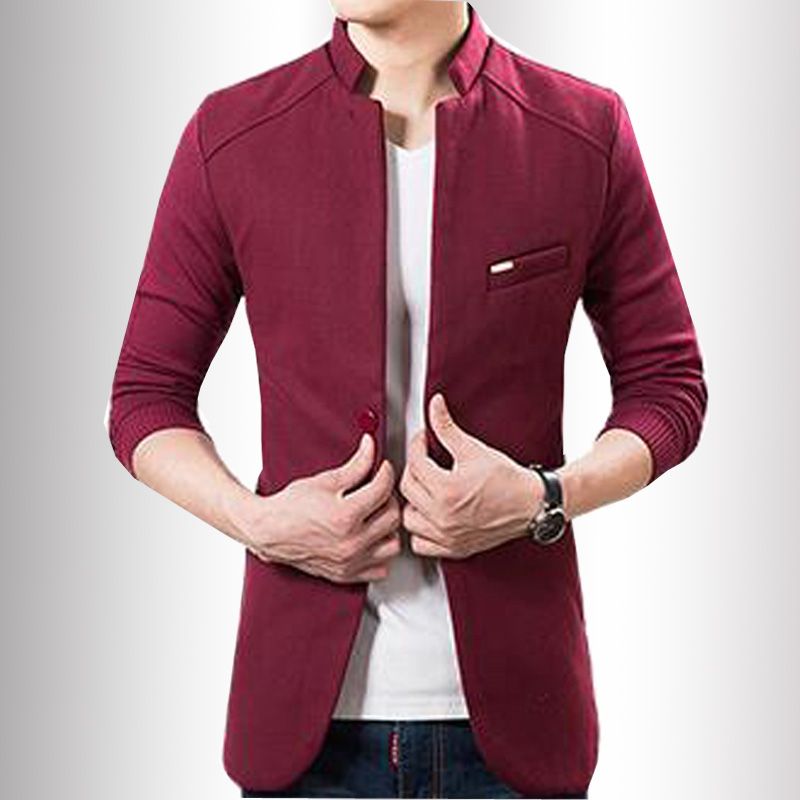 red casual coat