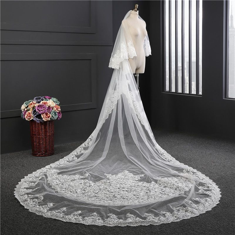 2 tier wedding veil cathedral