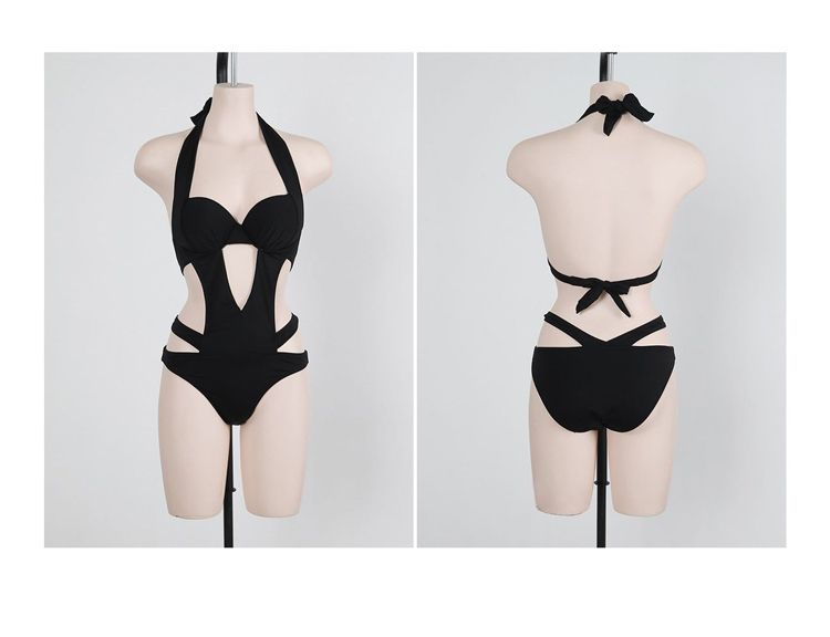 black swimsuit with support