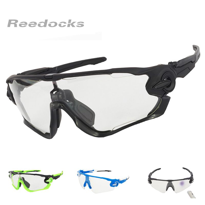 RockBros Cycling Plastic Clear Photochromic Glasses Anti-fog Black Eyewear