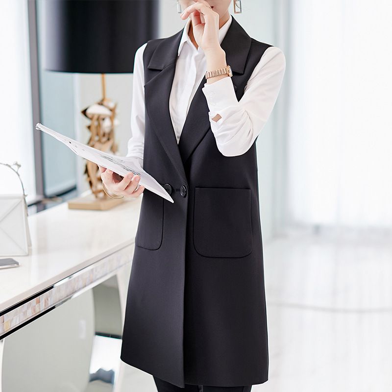 Gilet Completo Da Donna Gilet Lungo Autunno Inverno Cappotto Lungo Da Donna  Con Bottoni Neri Da Donna Da 22,34 € | DHgate Italy