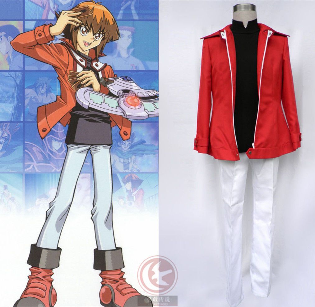 GX Jaden Yuki Red Jacket Cosplay Costume Customized Anime Cos Yu-Gi-Oh 