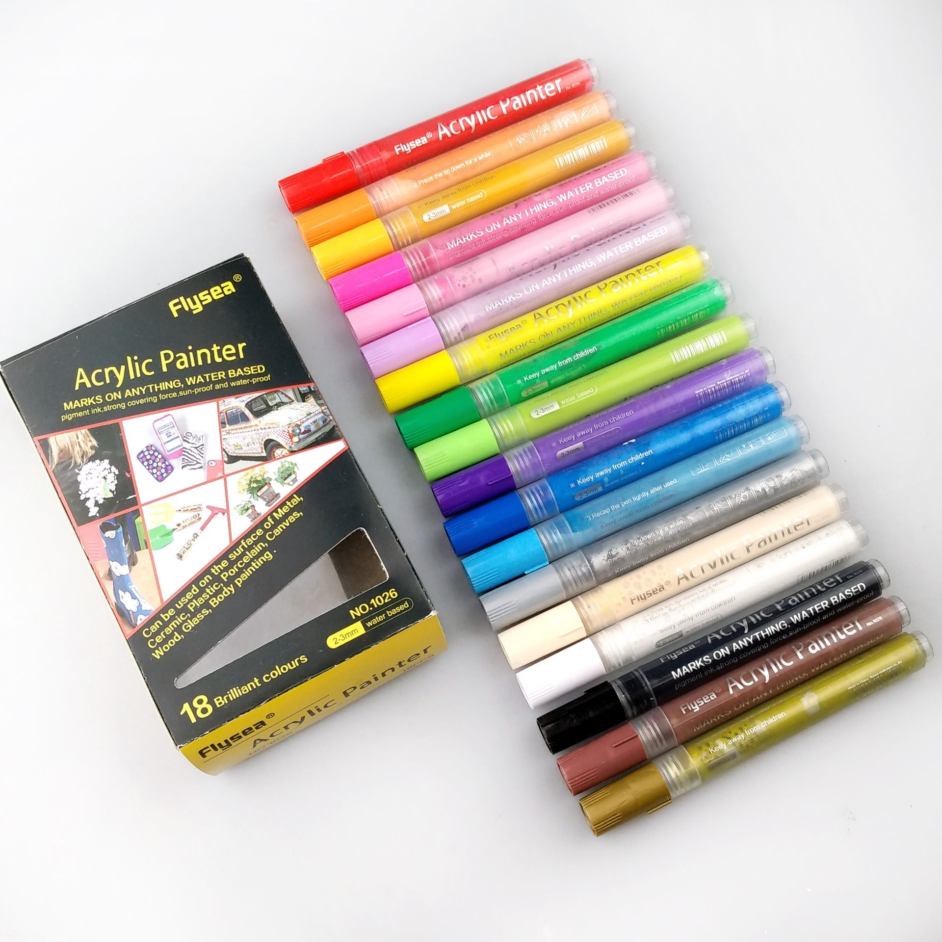 2 Stück Acrylfarbe Marker Kunst Permanent Lackstift Schreiben Malerei auf