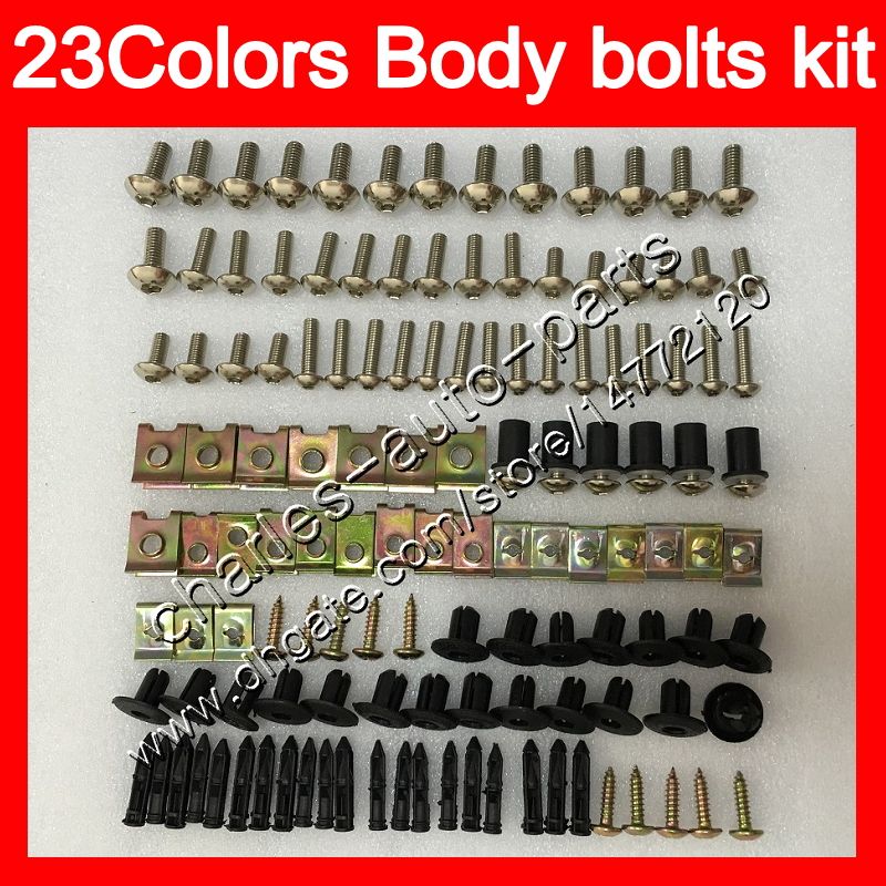 thumbnail image 2 of Complete Fairing Bolt Screws Kit For Kawasaki Ninja ZX6R, 7R, ZX9R, ZX12R, ZX14, ZZR – Alloy, Anodized, 100+ Pieces 2 of 6
