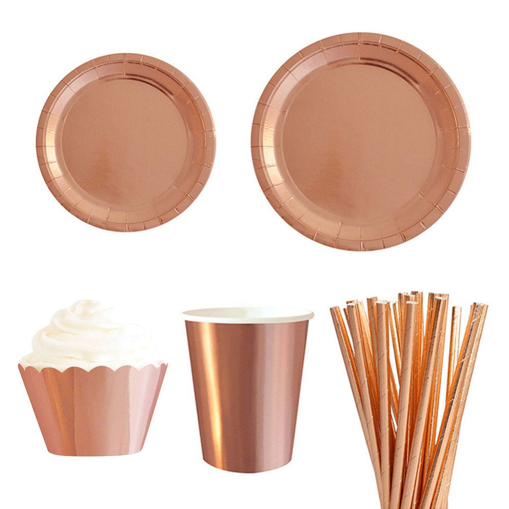 rose gold paper plates