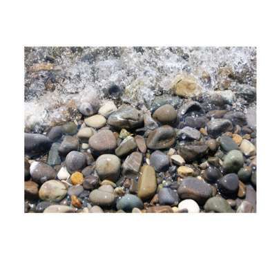 Acheter 3d Stickers Muraux Salle De Bains Plancher Plage Pierre