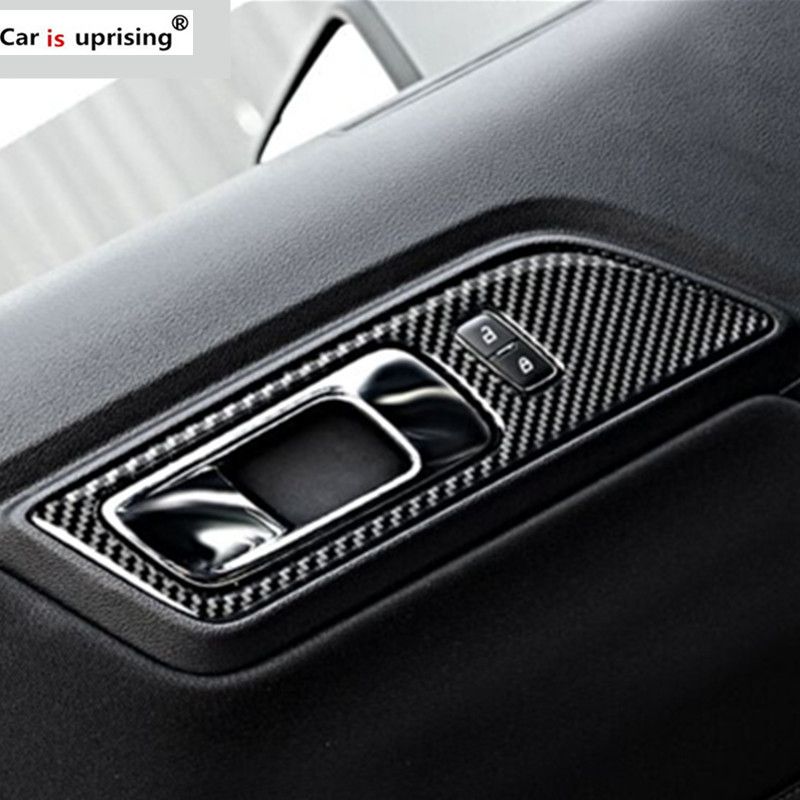 2019 For Ford Mustang Carbon Fiber Interior Door Handles Door Bowl Decorative Cover Trim Car Styling Sticker Car Accessories From Zjy547581580 16 09