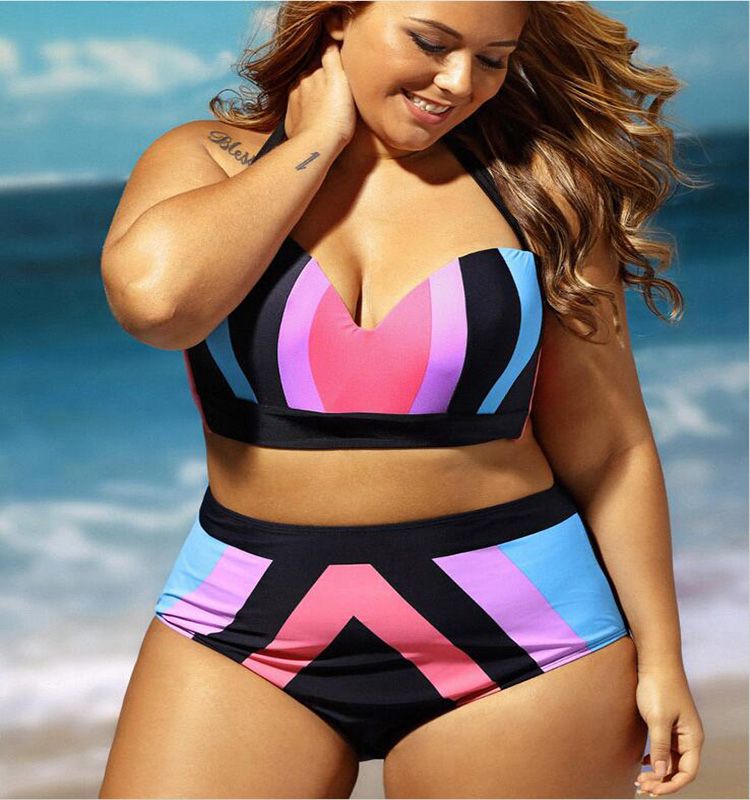 pink plus size swimsuit