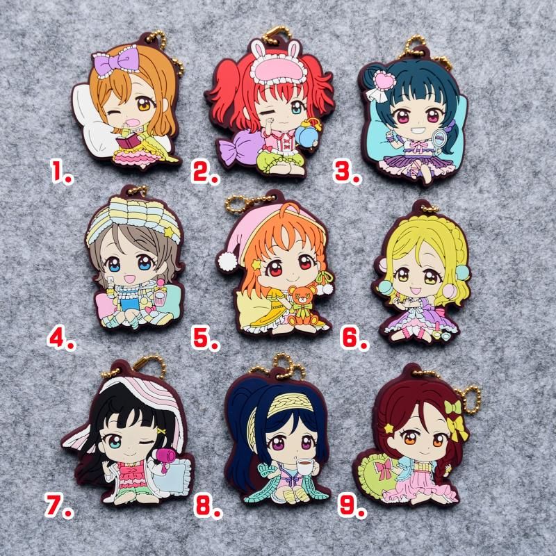 Aqours Anime Figure Rubber Strap Charm Keychain Love Live ! Lovelive Sunshine!