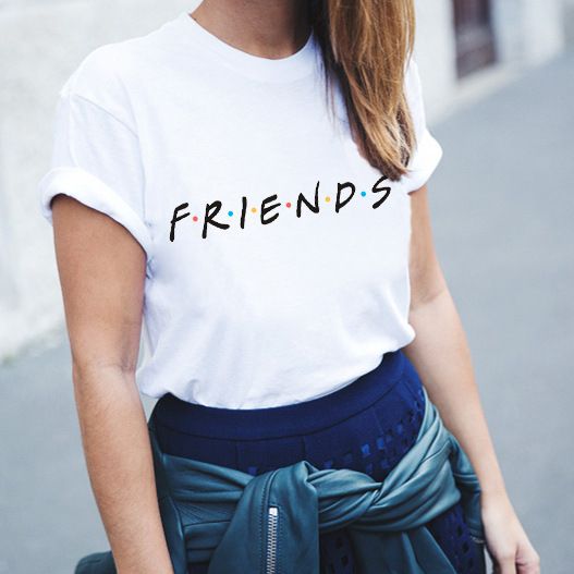 Compre Camiseta Blanca Fashion Friends TV Impreso Ulzzang Harajuku Kawaii Vogue Camiseta Mejores Amigos Camisas Tee Tops Ropa De Mujer NVTX115 R A 4,64 € Del Cksd | DHgate.Com