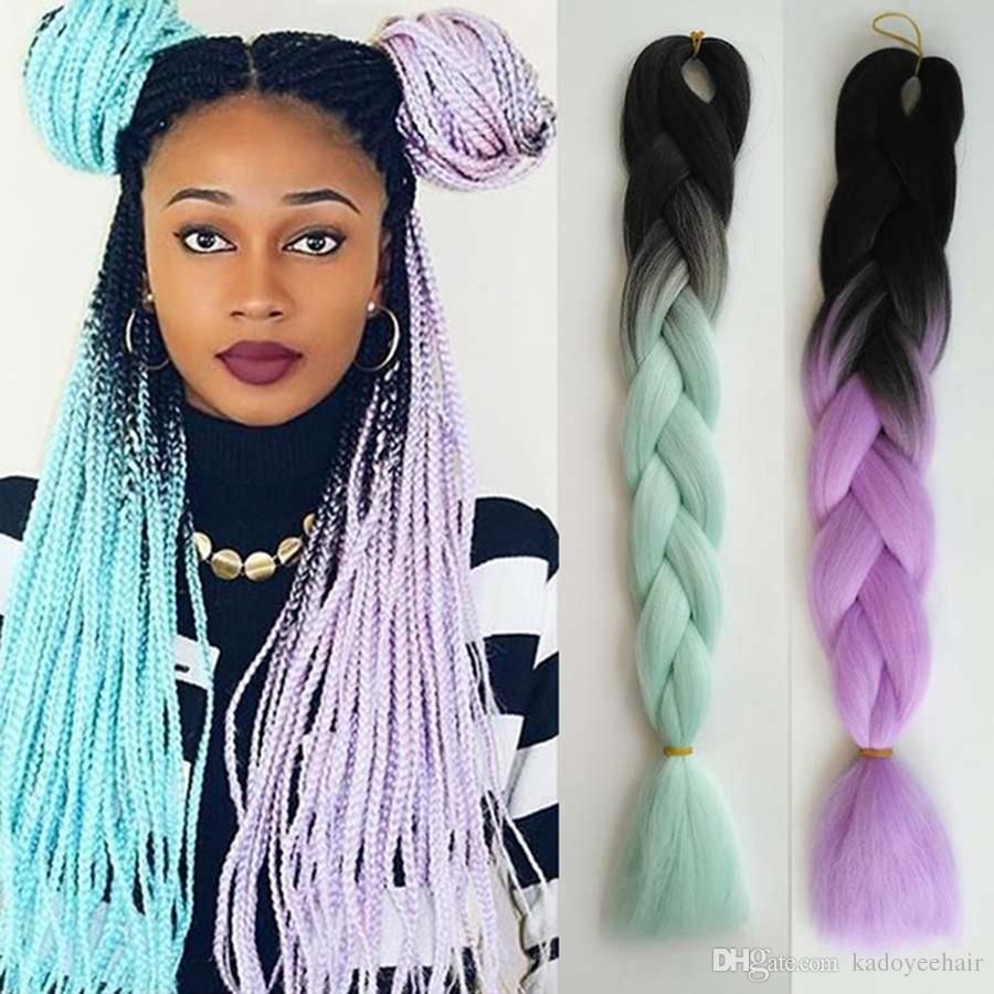 2020 Ombre Kanekalon Braiding Hair Braid 100g Piece White